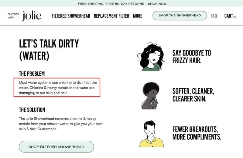 Jolie chorine and heavy metals claims