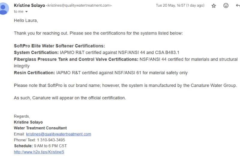 SoftPro Customer Service email response