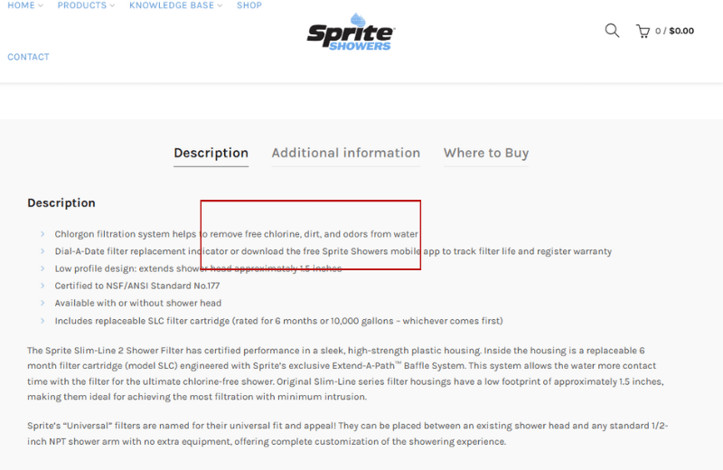 Screenshot of Sprite's dirt and odor removal claims