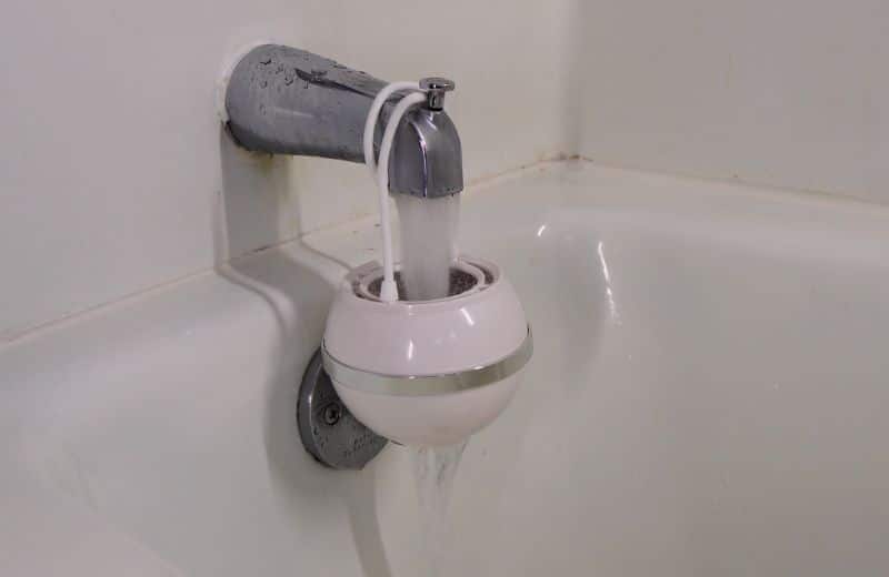 Crystal Bath Filter Installed Crystal Bath Filter Installed in the Faucet