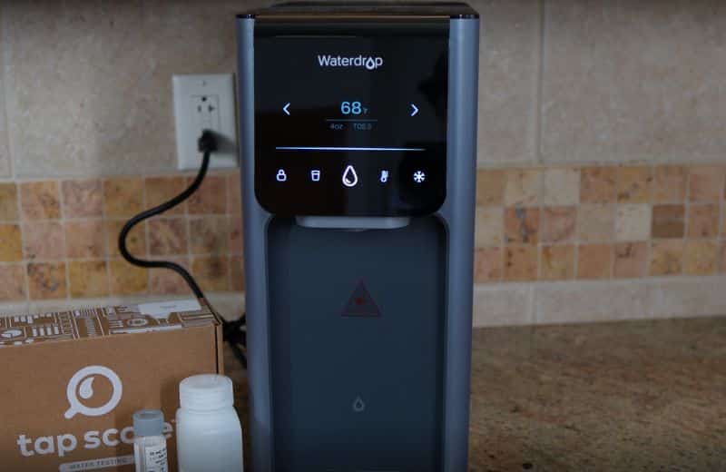 Waterdrop A1 Filter on top of a countertop