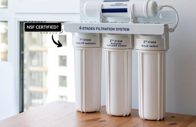 a four stage water filter system on top of a table