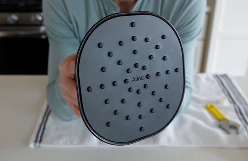 Afina shower head filter up close