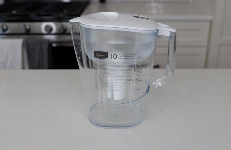 Amazon Basics Pitcher Design Amazon Basics Pitcher placed on top of a kitchen countertop
